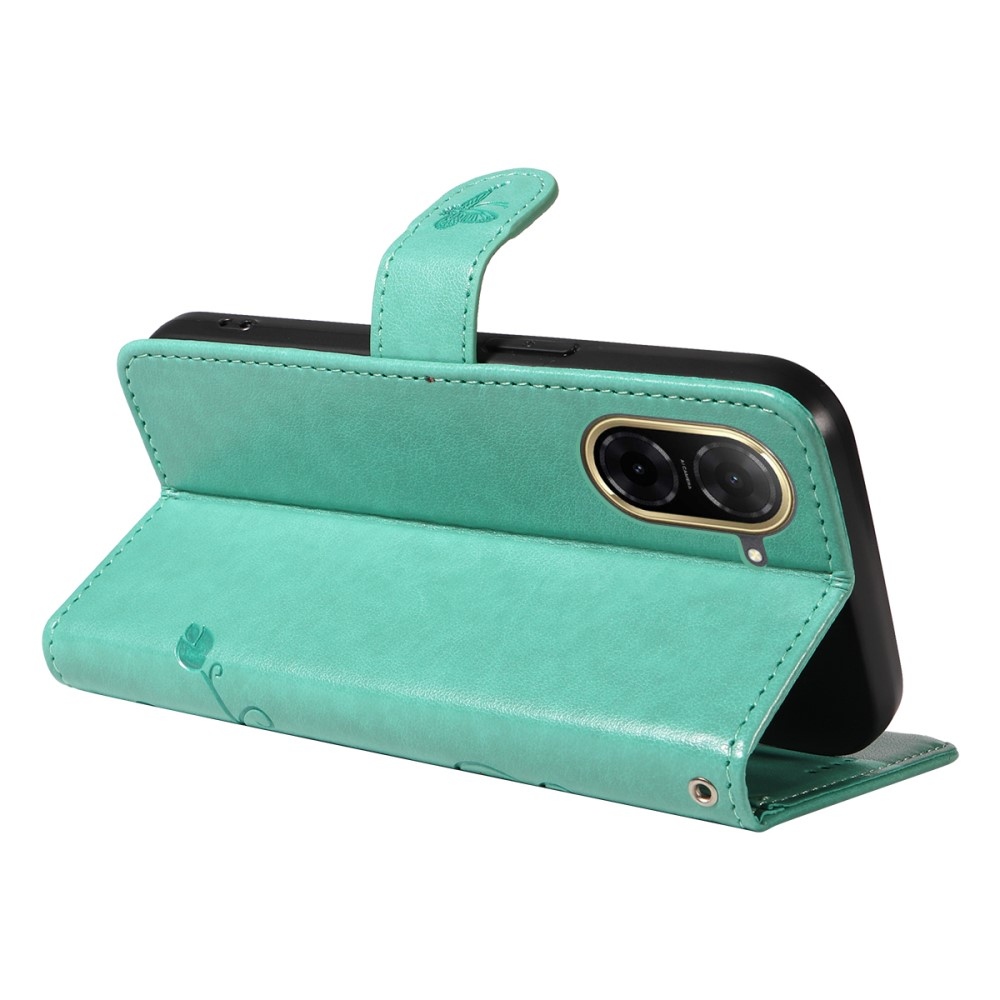 Virágok könyv tok Xiaomi Redmi A5 (173.45x79.35x8.45mm) - teal színű