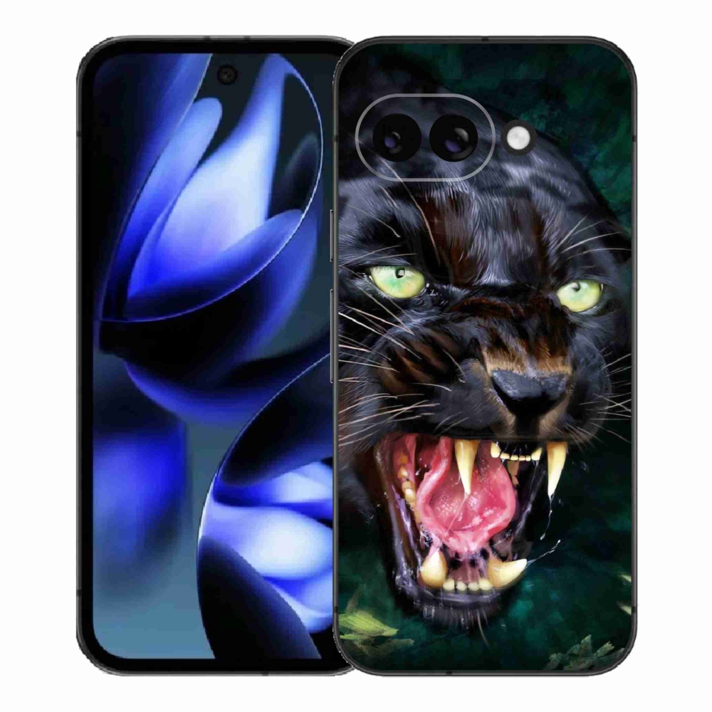 Gél borítás mmCase a Google Pixel 9a számára - dühös fekete párduc