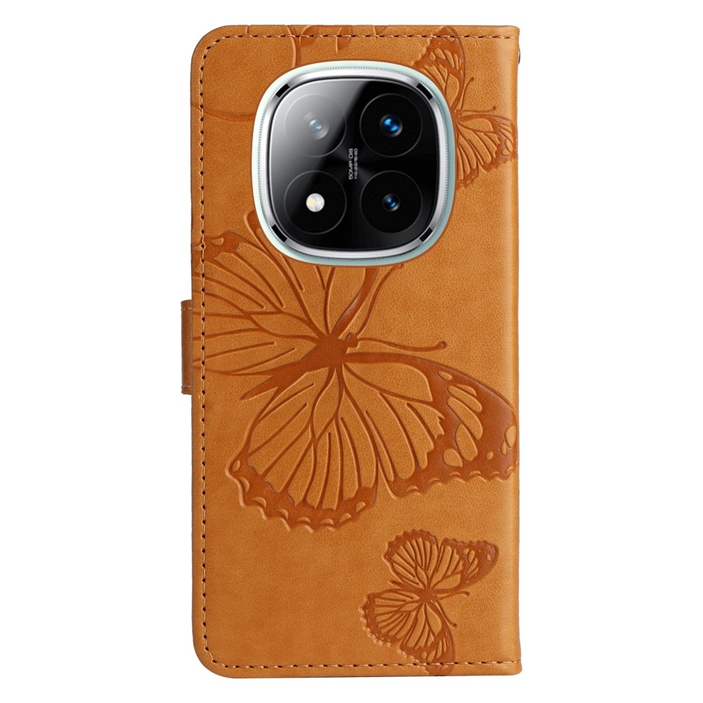 Nagy pillangó könyv tok Xiaomi Redmi Note 14 Pro 5G/Poco X7 5G/Note 14 Pro+ 5G - sárga