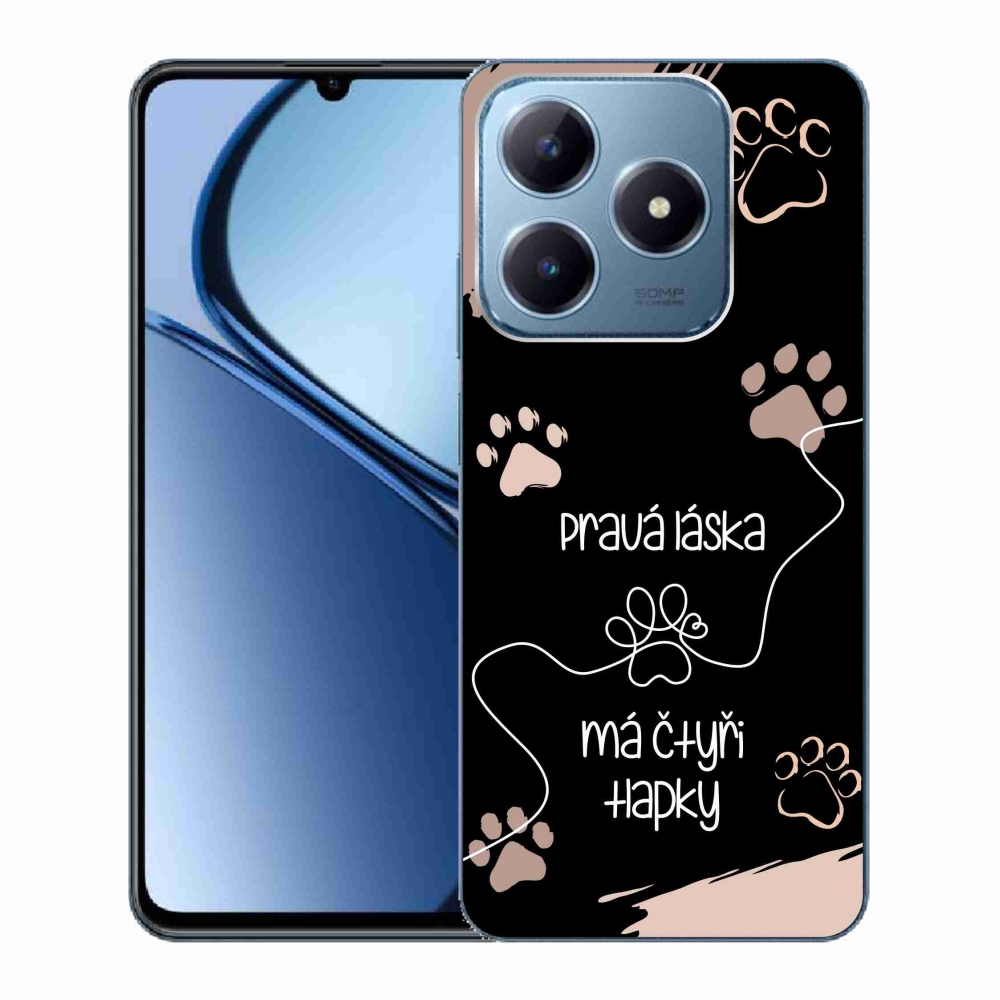 Zselés borító mmCase a Realme C63 készülékhez - kutya motívum 1 fekete háttér