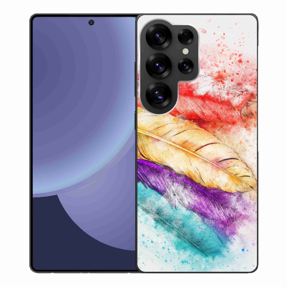 Zselés borítás mmCase Samsung Galaxy S25 Ultra készülékhez - színes tollakkal