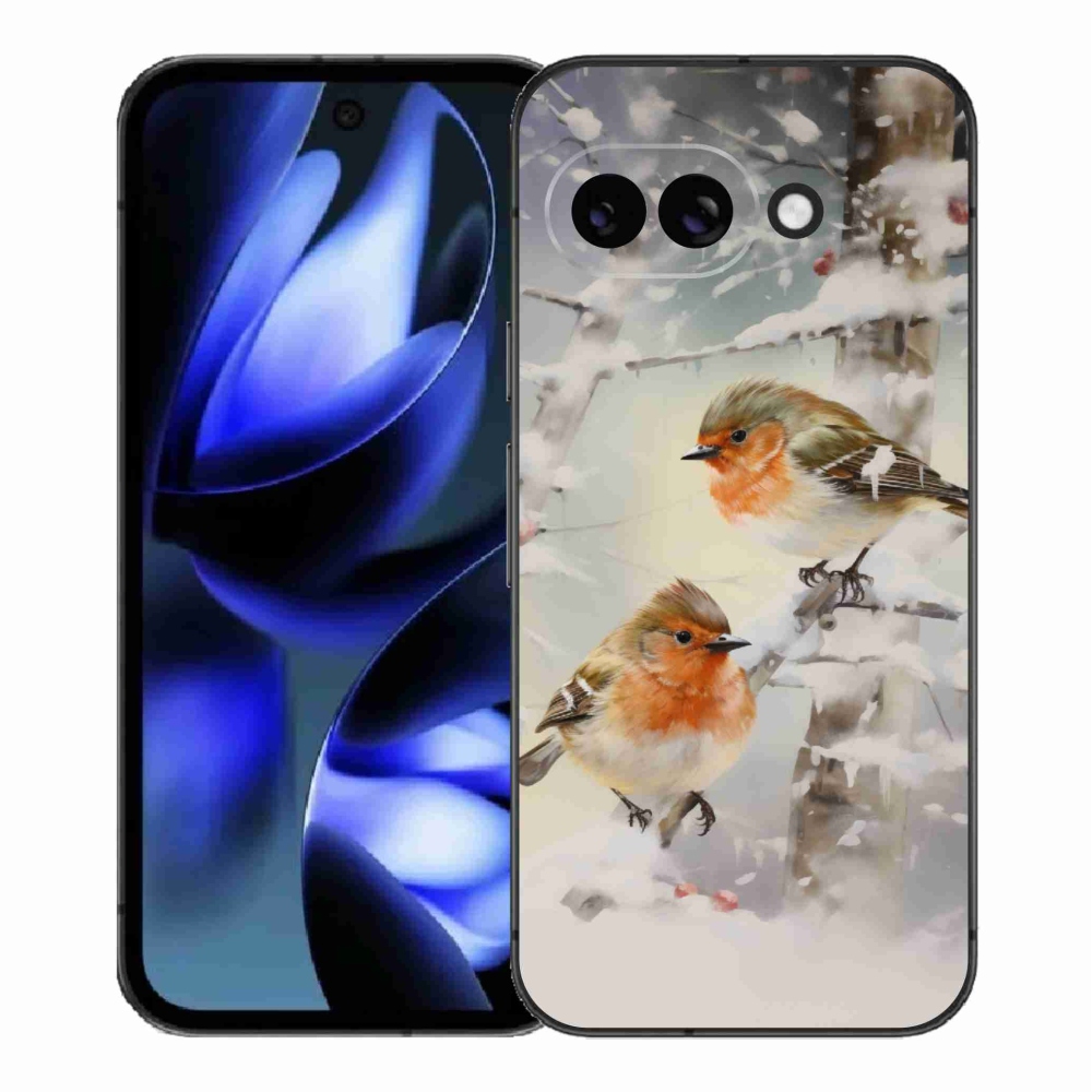 Gél borítás mmCase a Google Pixel 9a számára - madarak télen