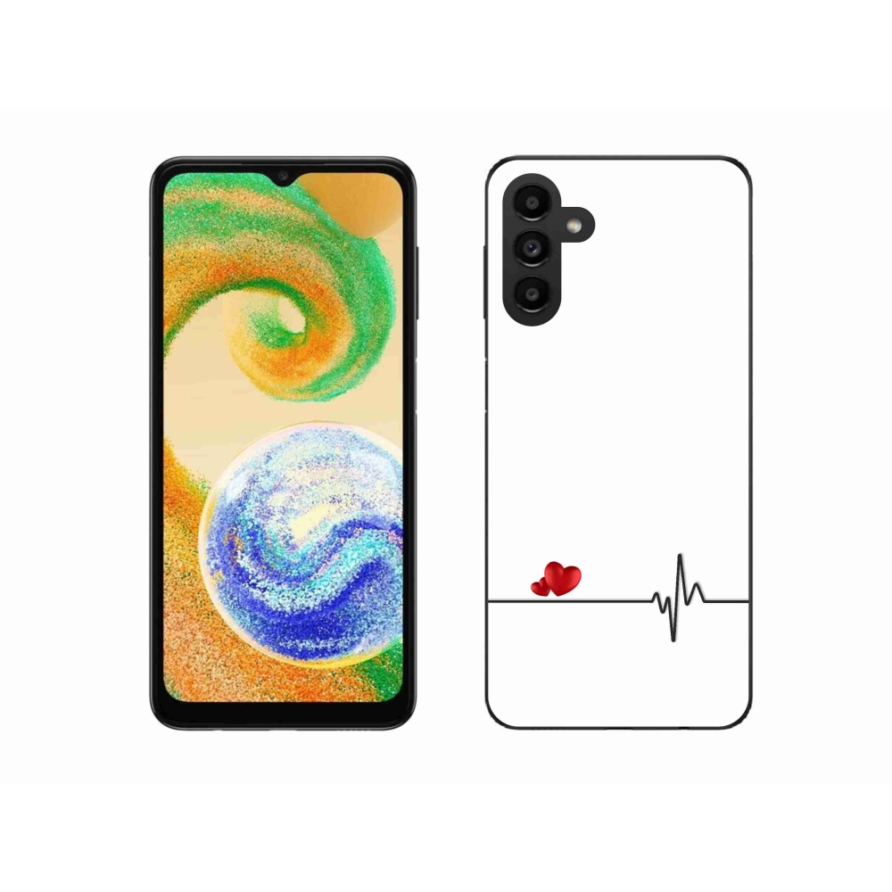 Gél borító mmCase Samsung Galaxy A04s (164.7x76.7x9.1mm) - szív és szívverés fehér háttérrel