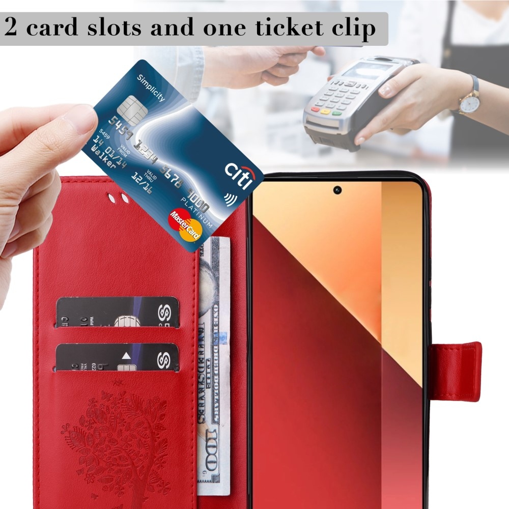 Fák könyv tokja Xiaomi Redmi Note 13 Pro 4G/Poco M6 Pro - piros