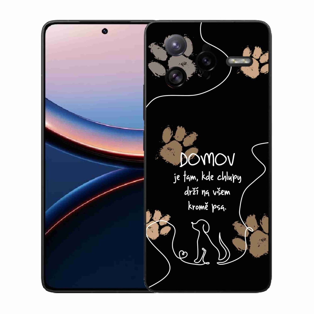 Gél borítás mmCase a Xiaomi Poco F7 Ultra számára - kutya motívum fekete háttérrel