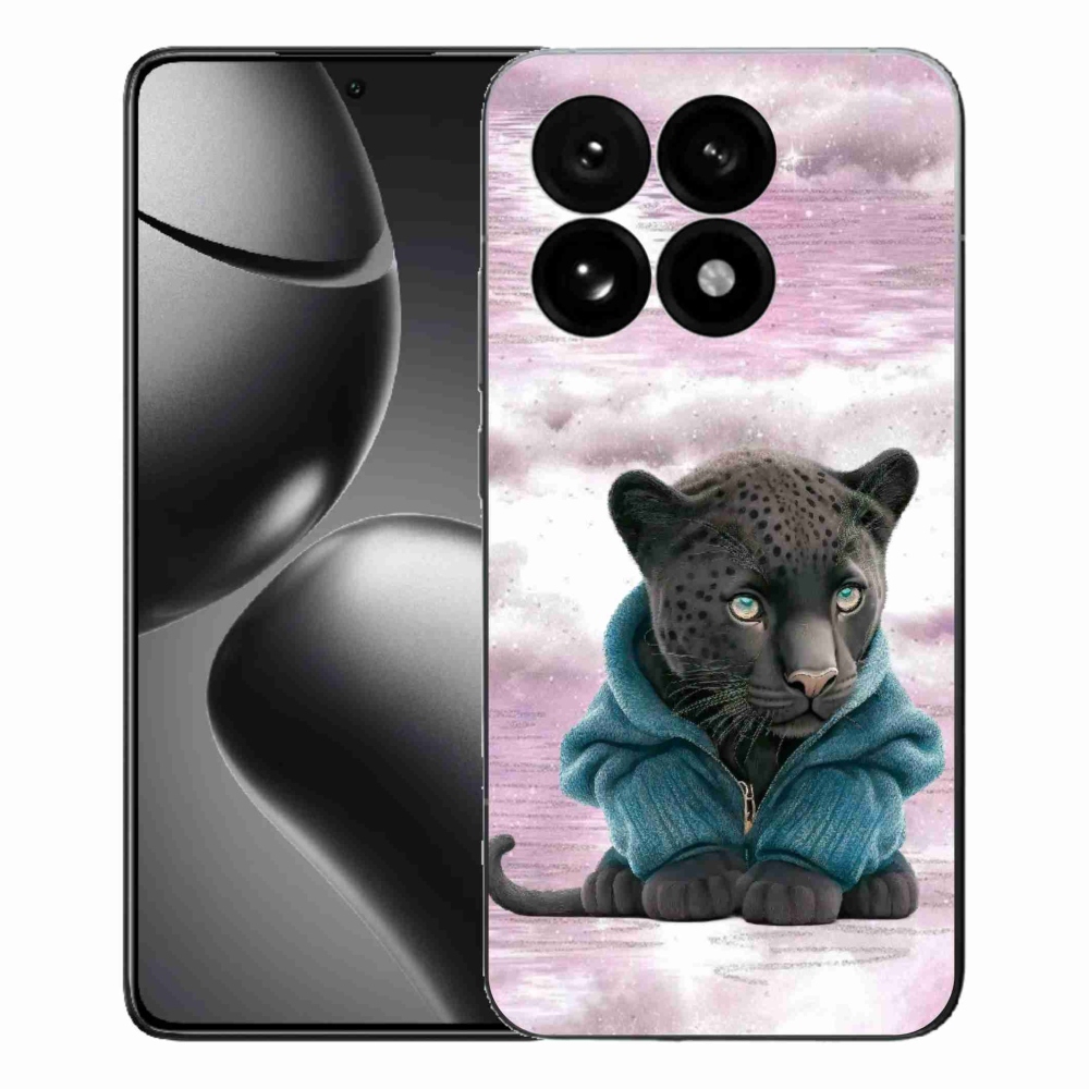 Gél borítás mmCase a Xiaomi 15T-hez - fekete párduc pulóverben