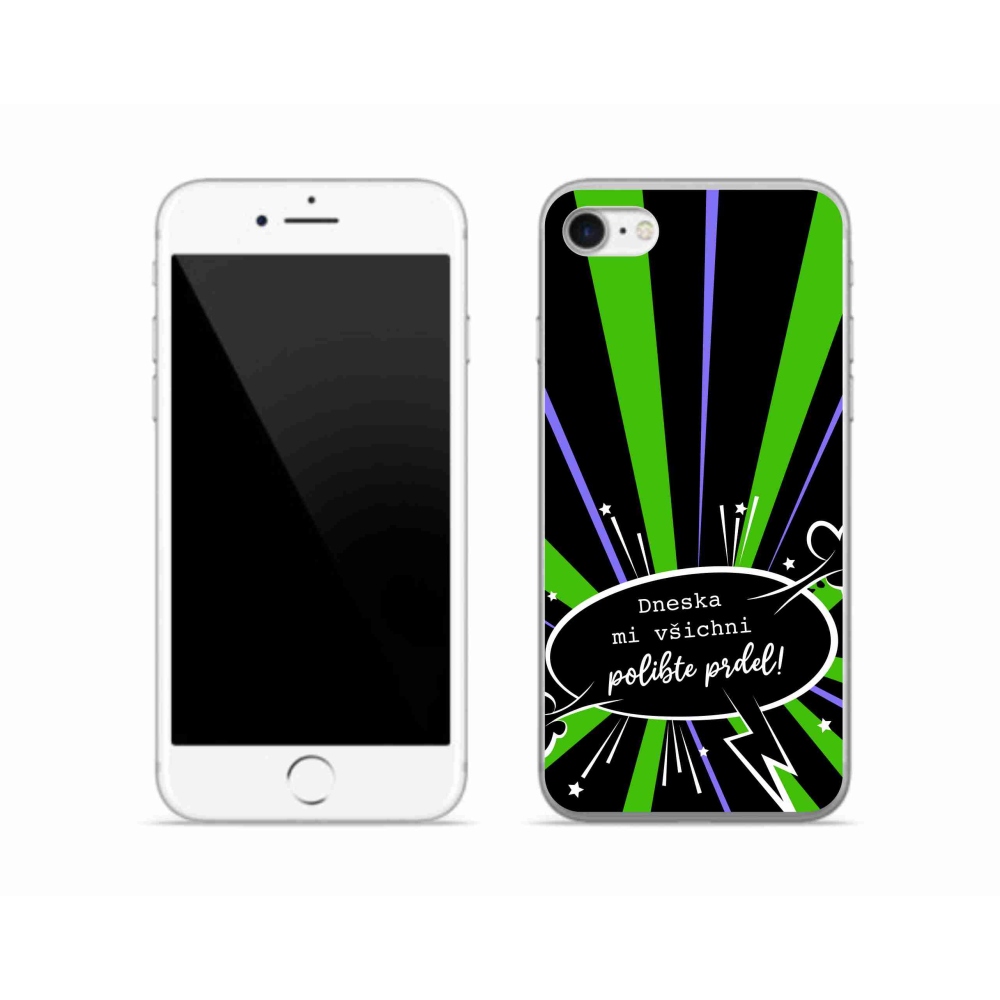 Zselés borító mmCase iPhone SE (2020) - vicces szöveg 15 fekete háttér