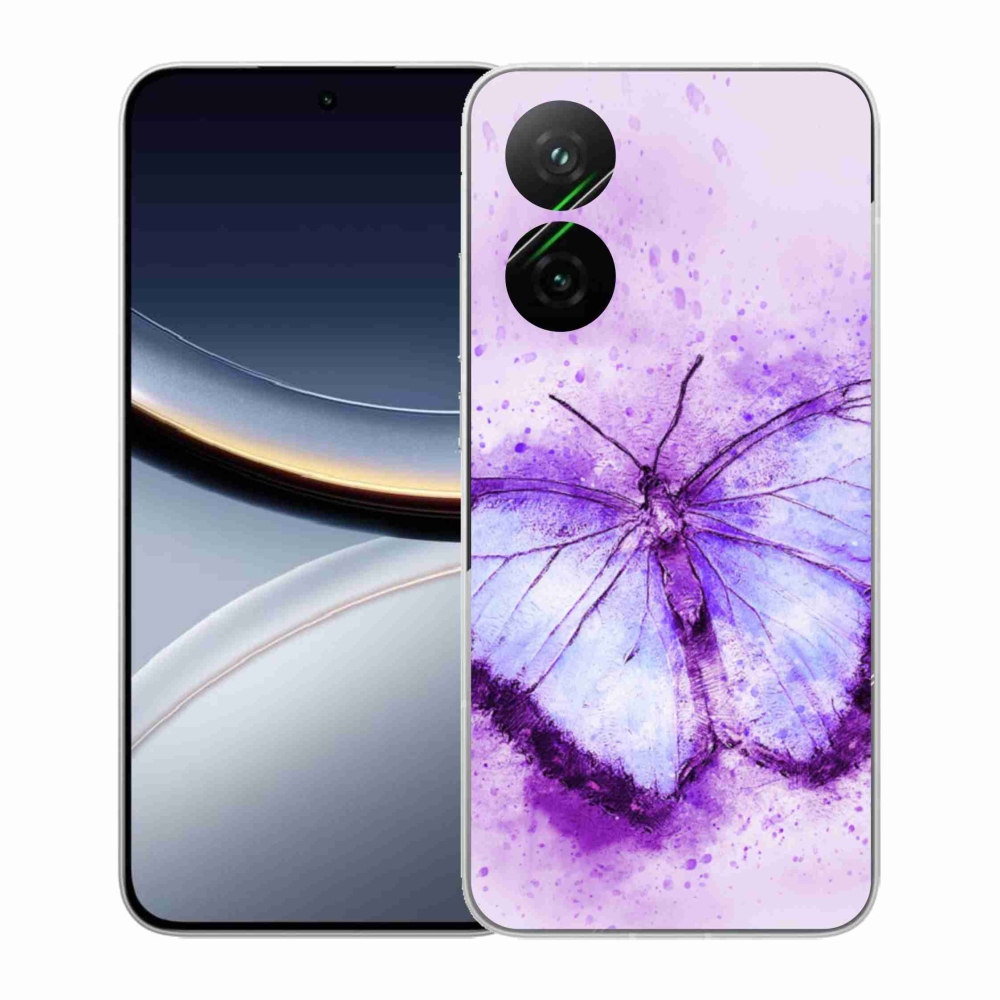 Gél borítás mmCase a Xiaomi Poco F7 5G-hez - lila pillangó