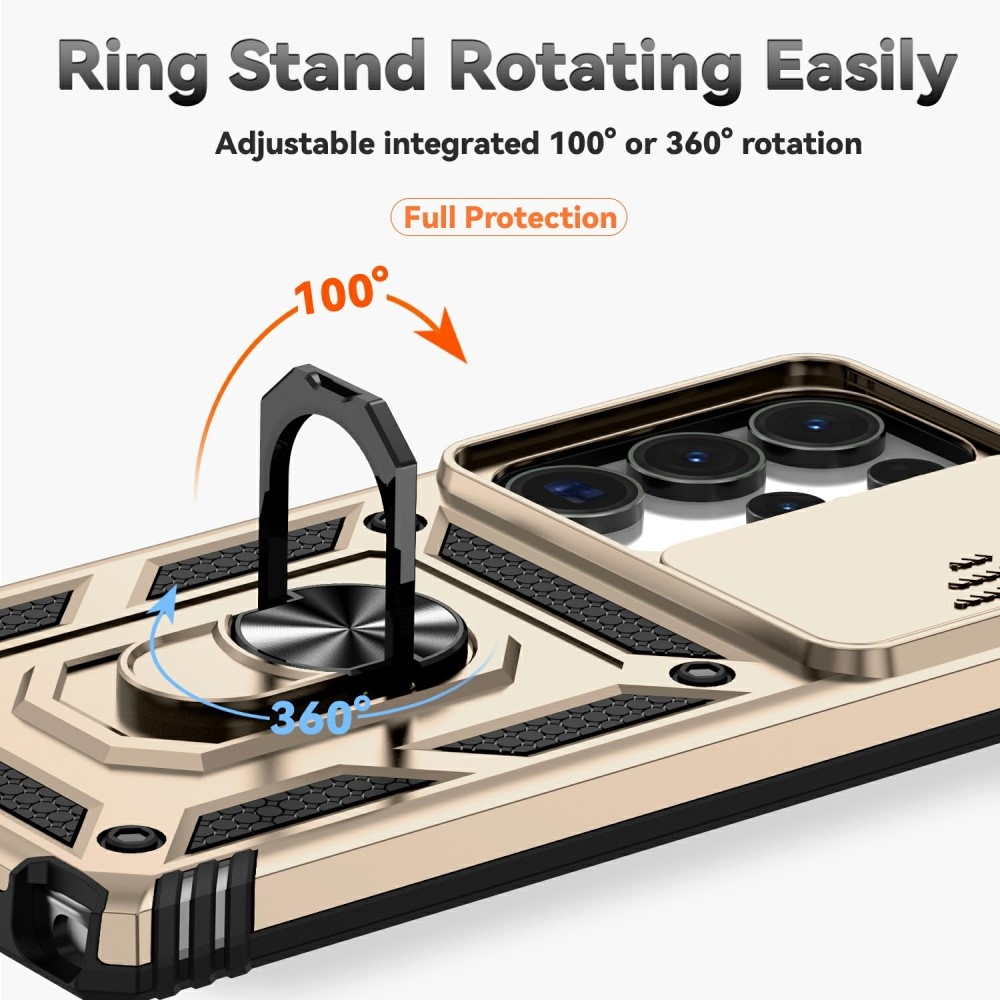 Gyűrűálló borítás Samsung Galaxy S25 Ultra készülékhez - arany színű