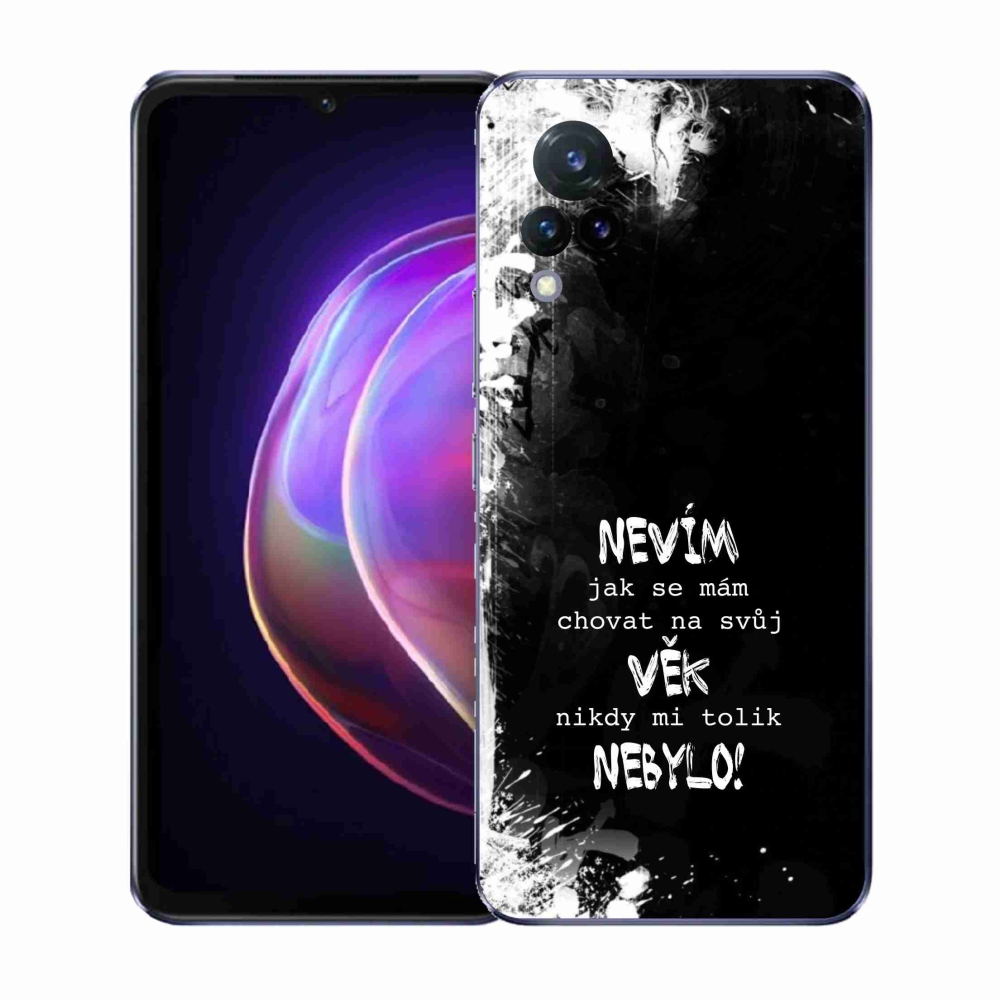 Gél borító mmCase a Vivo V21 4G/5G készülékhez - vicces szöveg 14 fekete háttér