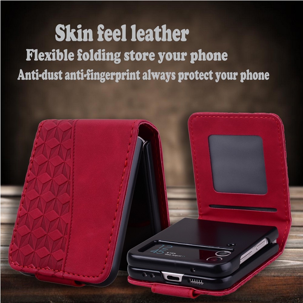 Gridy könyv tok Samsung Galaxy Z Flip7 5G - bordó színű