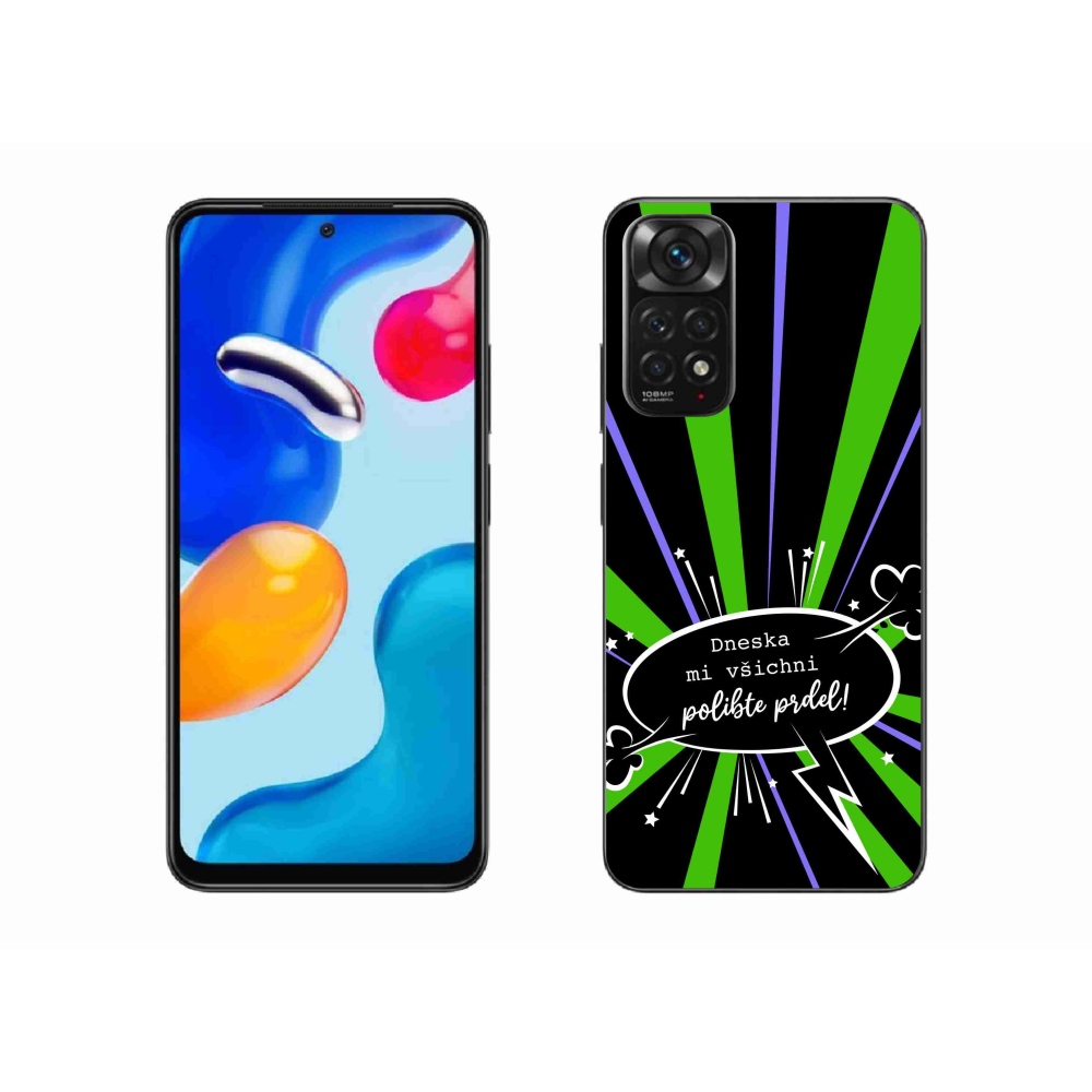 Gél borító mmCase a Xiaomi Redmi Note 11S 4G-hez - vicces szöveg 15 fekete háttérrel