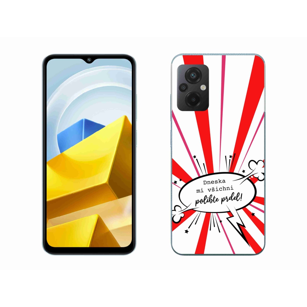 Gél borító mmCase a Xiaomi Poco M5 4G-hez - vicces szöveg 15 fehér háttérrel