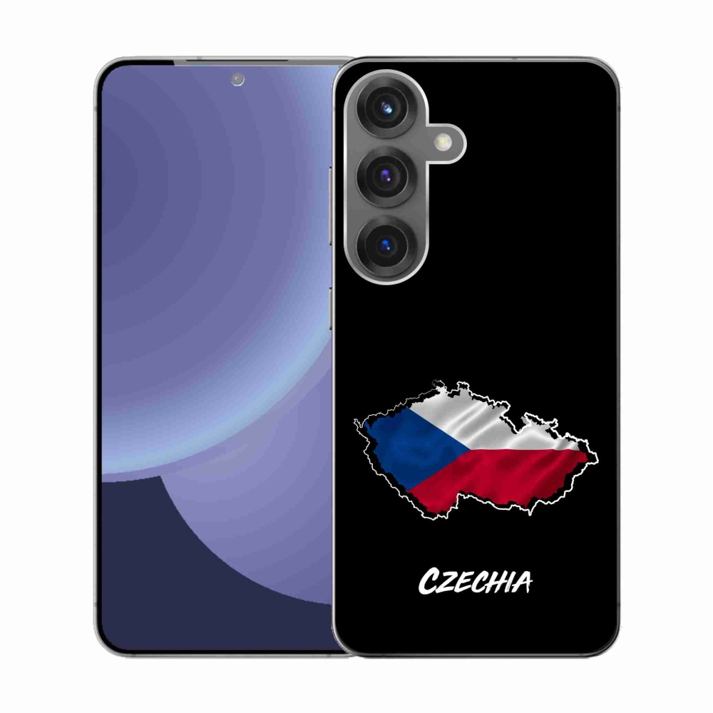 Gél borítás mmCase Samsung Galaxy S25 - Csehország fekete háttérrel