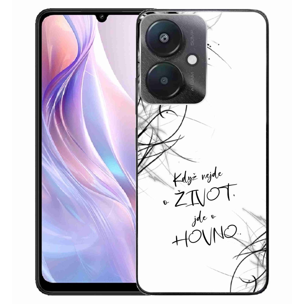 Gél borító mmCase a Xiaomi Redmi 13C 5G-hez - vicces szöveg 16 fehér háttérrel