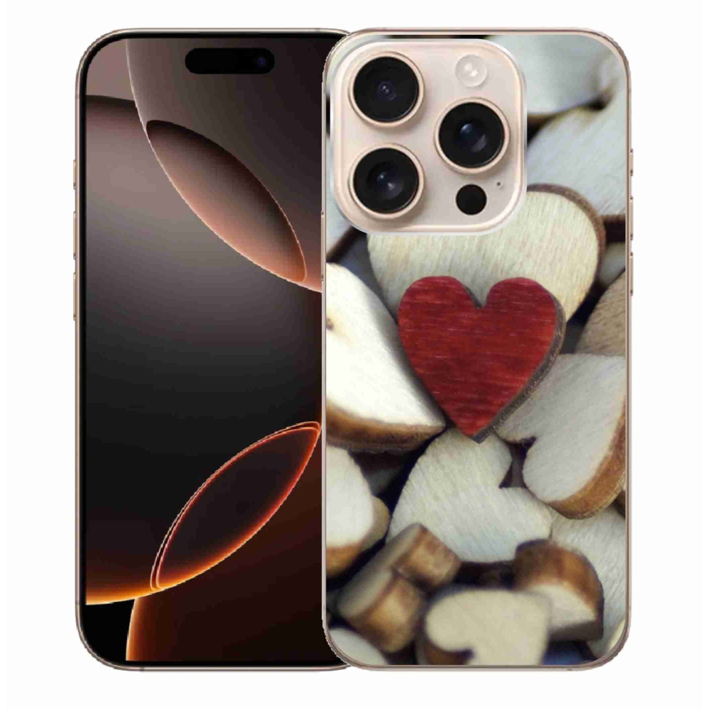 Zselés borítás mmCase iPhone 16 Pro Max készülékhez - gravírozott piros szív