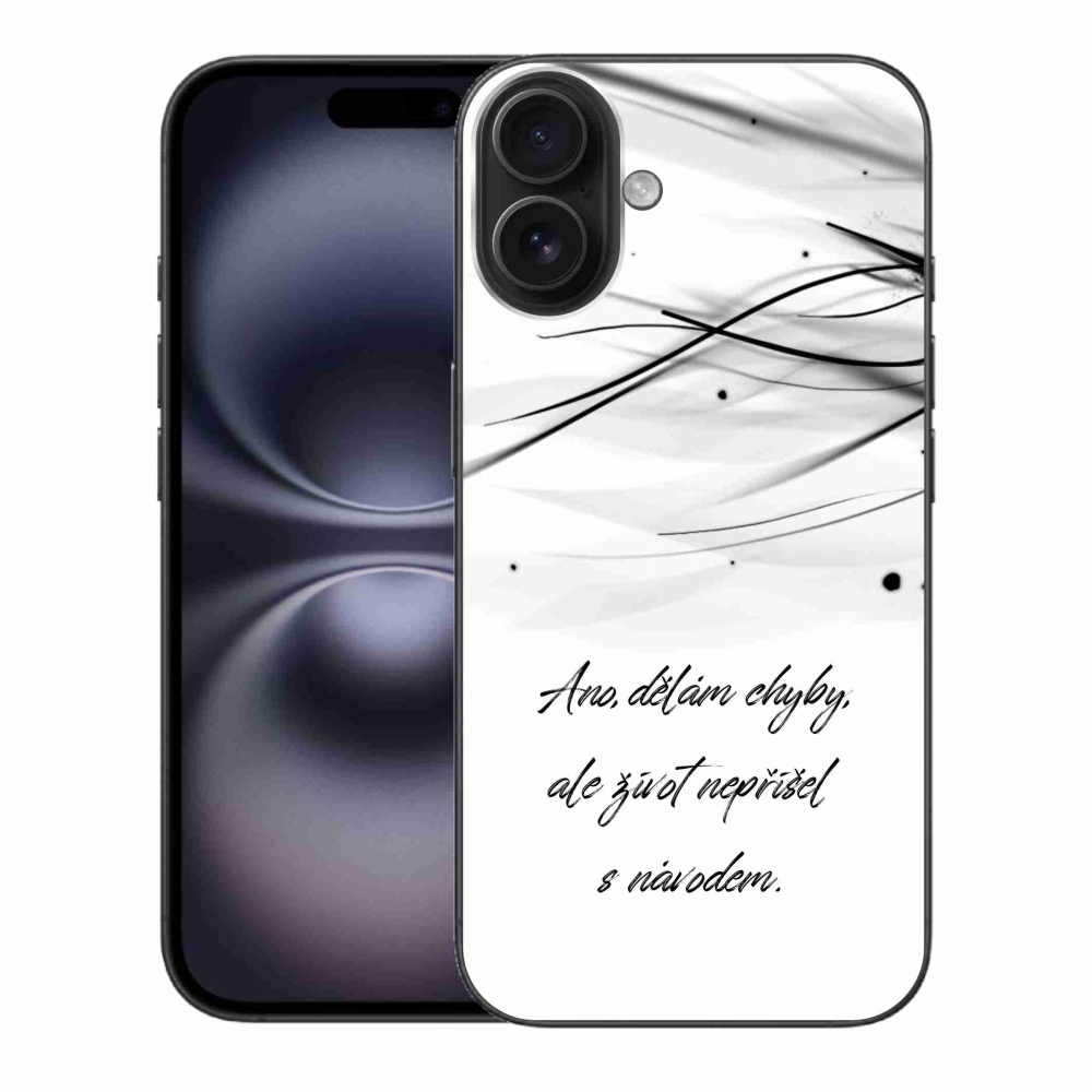 Zselés borítás mmCase iPhone 16 Plus készülékhez - idézőjeles fehér háttér