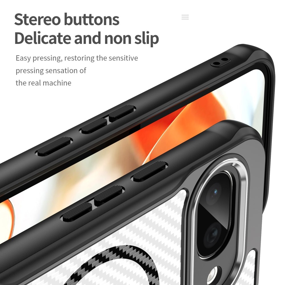 Tartós, textúrált borítás MagSafe támogatással a Google Pixel 9a készülékre - fekete