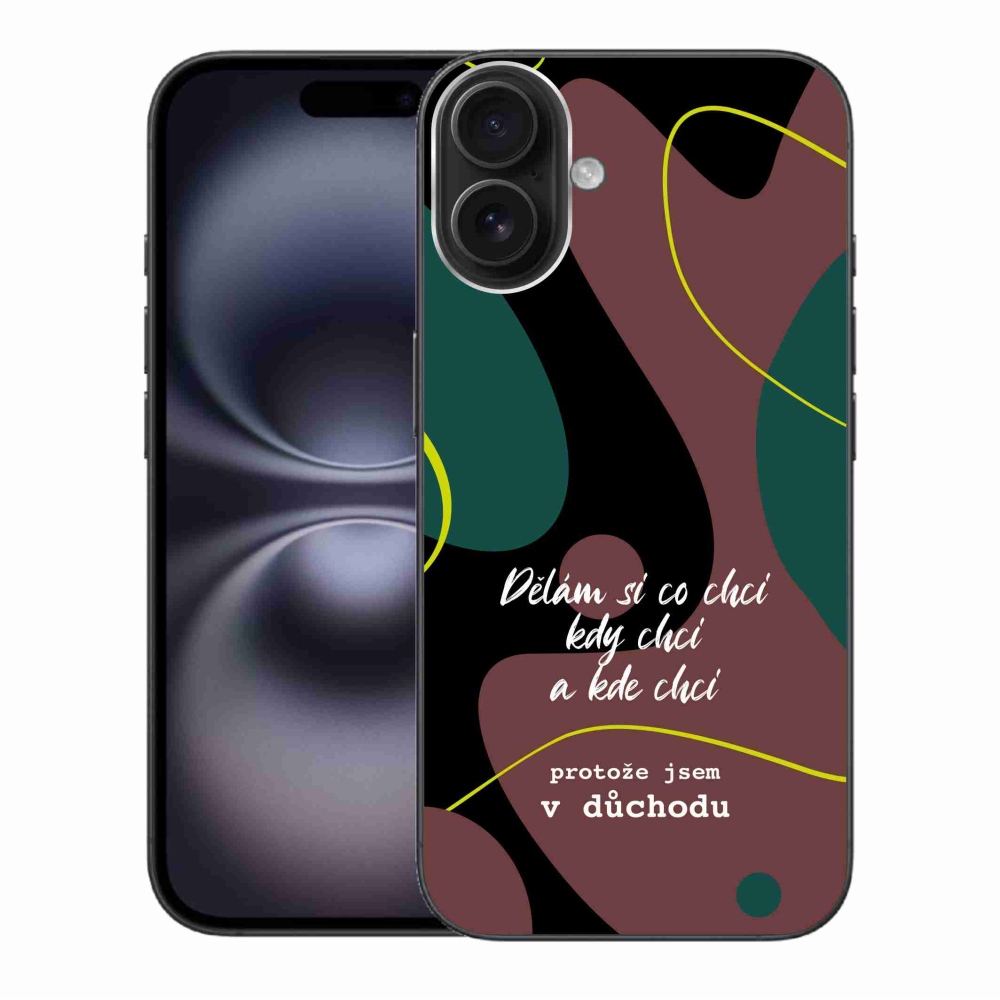 Gél borítás mmCase iPhone 16 Plus készülékhez - vicces szöveg 10 fekete háttér