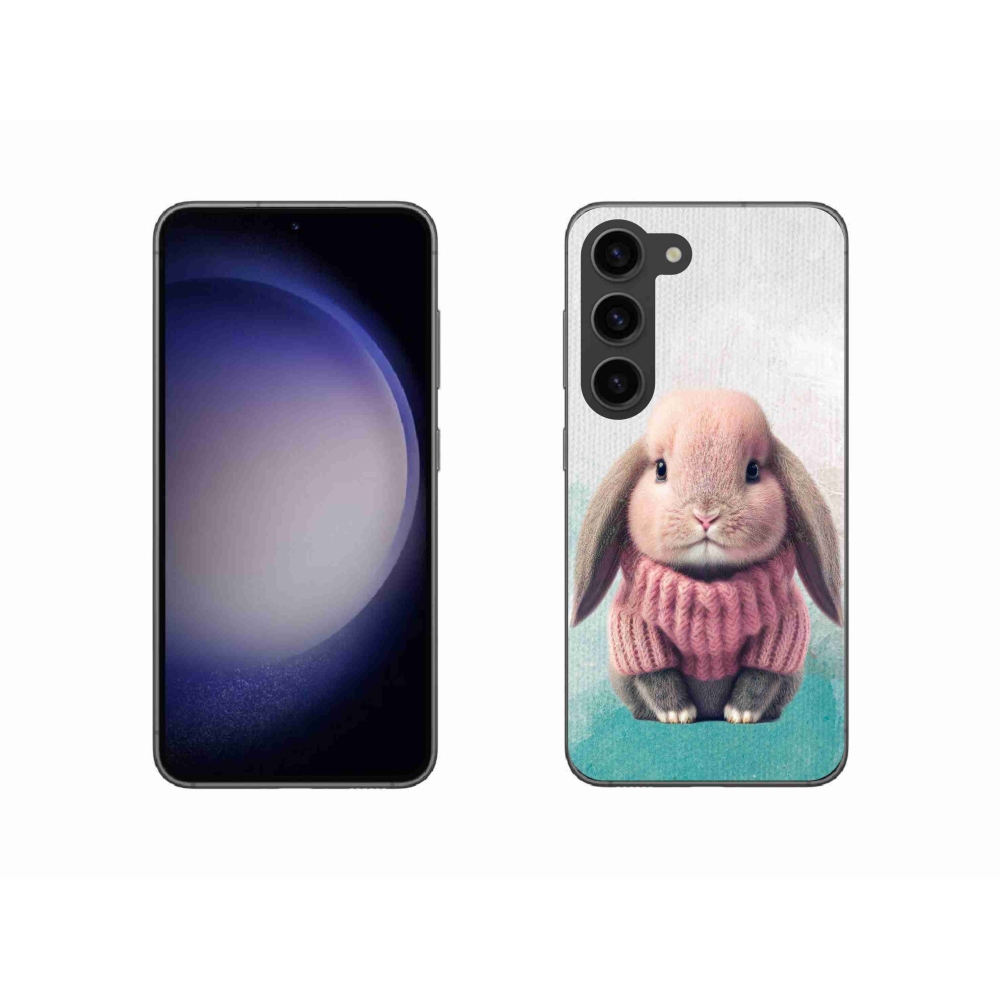 Gél borítás mmCase Samsung Galaxy S23 5G - nyúl pulóverben