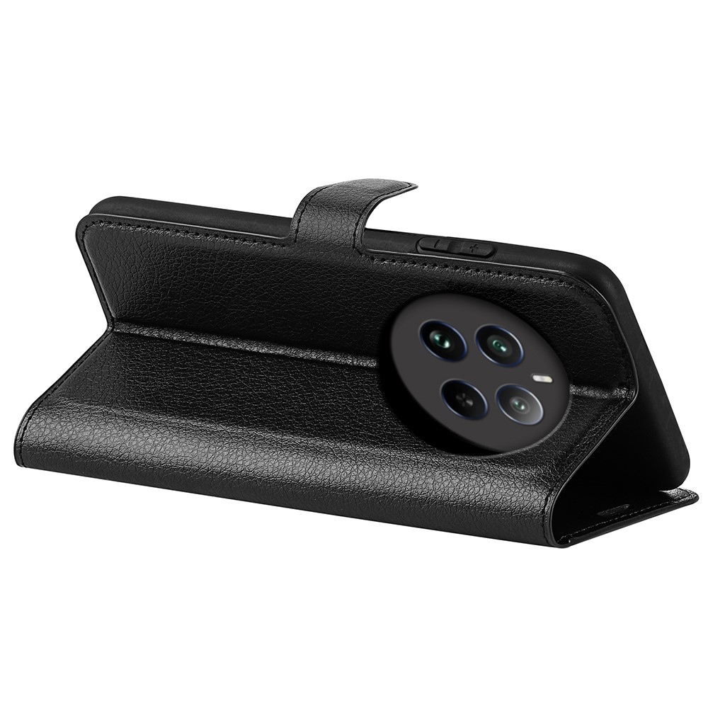 Litchi könyvtáska a Realme 12+ 5G készülékhez - fekete