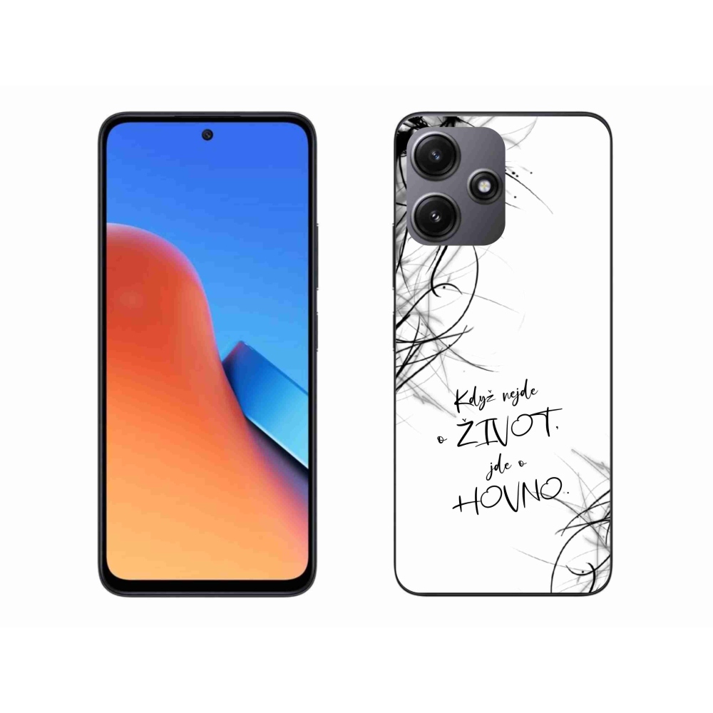 Gél borító mmCase a Xiaomi Redmi 12 5G-hez - vicces szöveg 16 fehér háttérrel