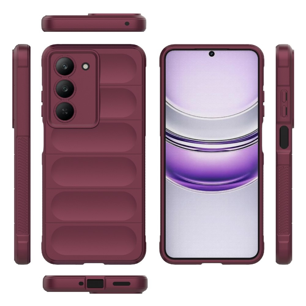 Rugg tartós zselés tok a Realme 14x 5G készülékhez - bordó színű