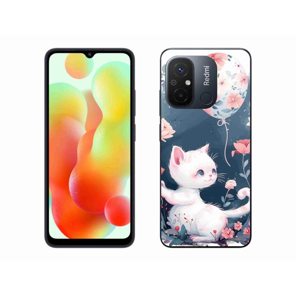 Gél borító mmCase a Xiaomi Redmi 12C-hez - cica lufival
