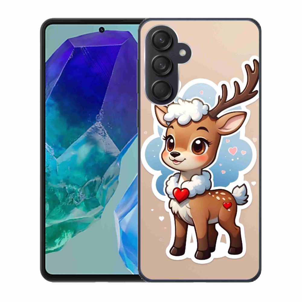 Zselés borítás mmCase Samsung Galaxy M55 5G - rajzfilm rénszarvashoz