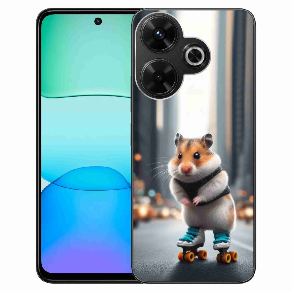 Gél borítás mmCase a Xiaomi Redmi 13 4G/Poco M6 4G számára - hörcsög a korcsolyán