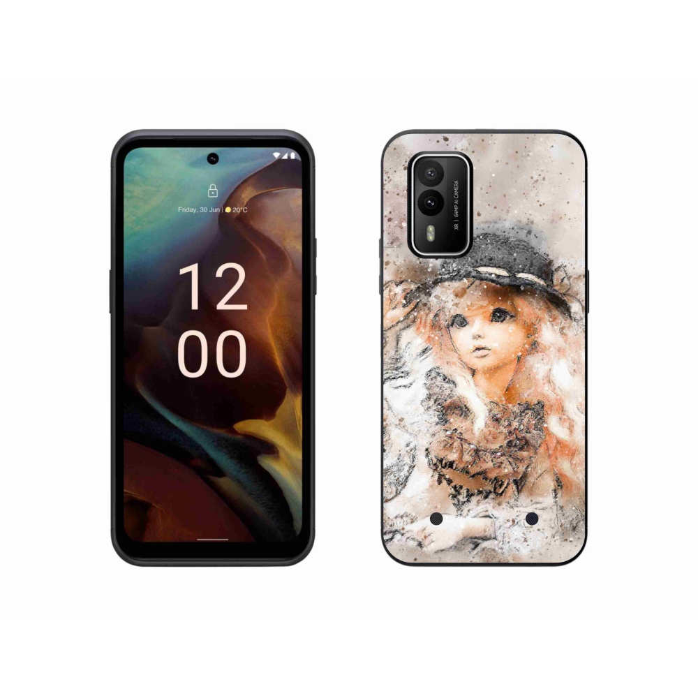 Gélborítás mmCase a Nokia XR21 készülékhez - kislány kalapban