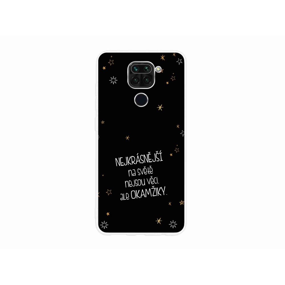 Gél borítás mmCase a Xiaomi Redmi Note 9-hez - idézet 4 fekete háttérrel