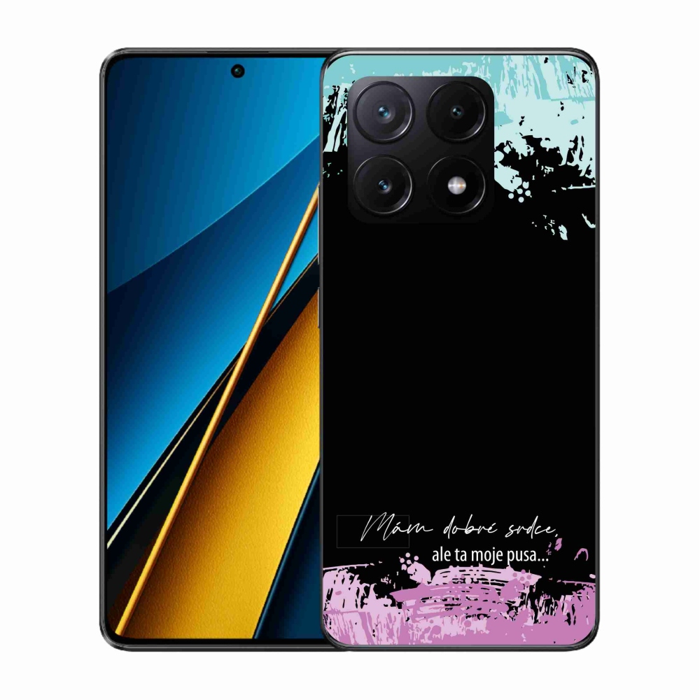 Gél borító mmCase a Xiaomi Poco X6 Pro 5G-hez - vicces szöveg 3 fekete háttérrel