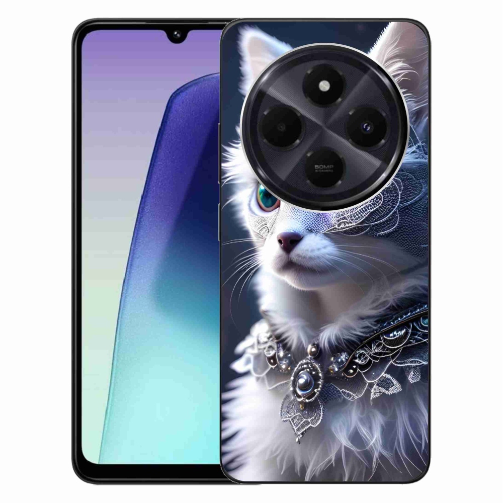 Gél borítás mmCase a Xiaomi Redmi 14C/Poco C75-hez - fehér macska