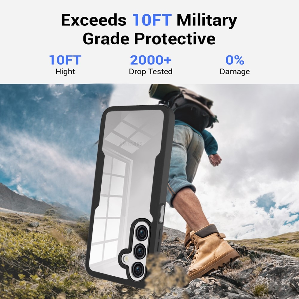 Akril zselés tok a Samsung Galaxy A26 5G képernyővédő keretével - fekete