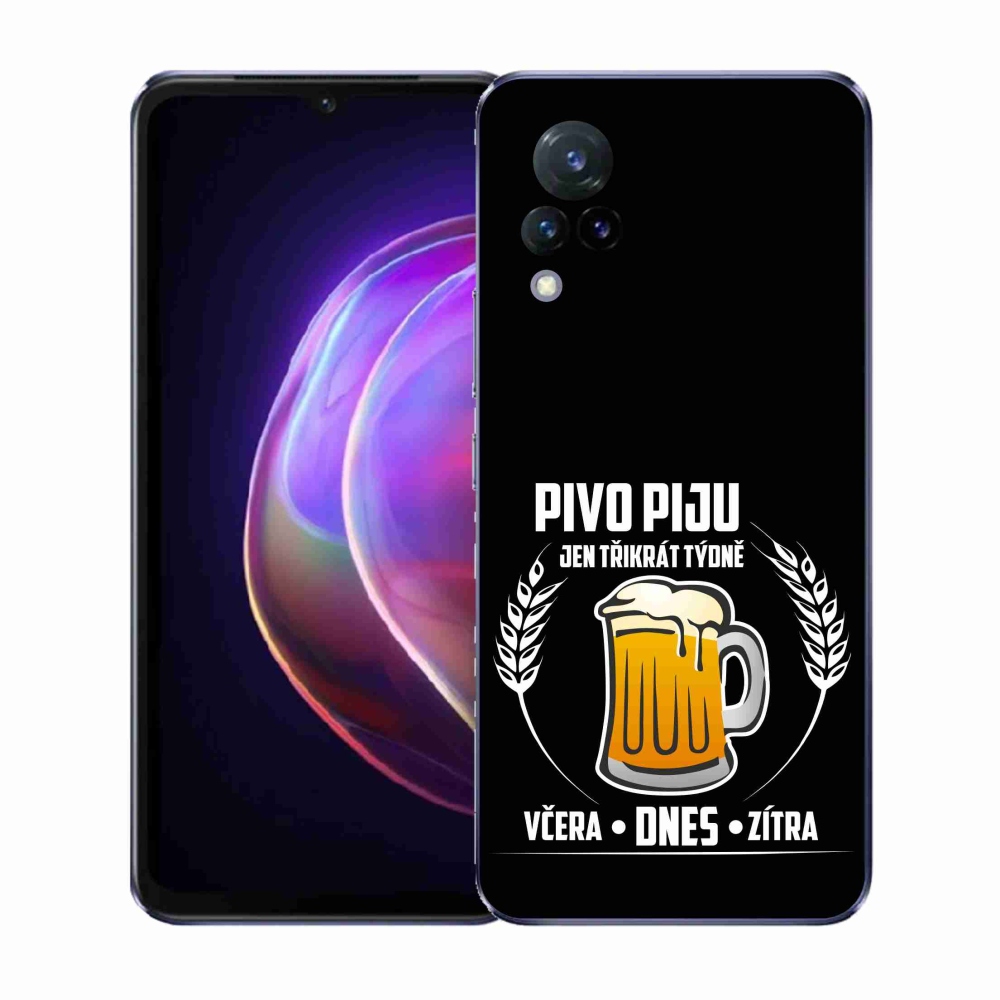 Gél borító mmCase a Vivo V21 4G/5G készülékhez - sör motívum fekete háttérrel