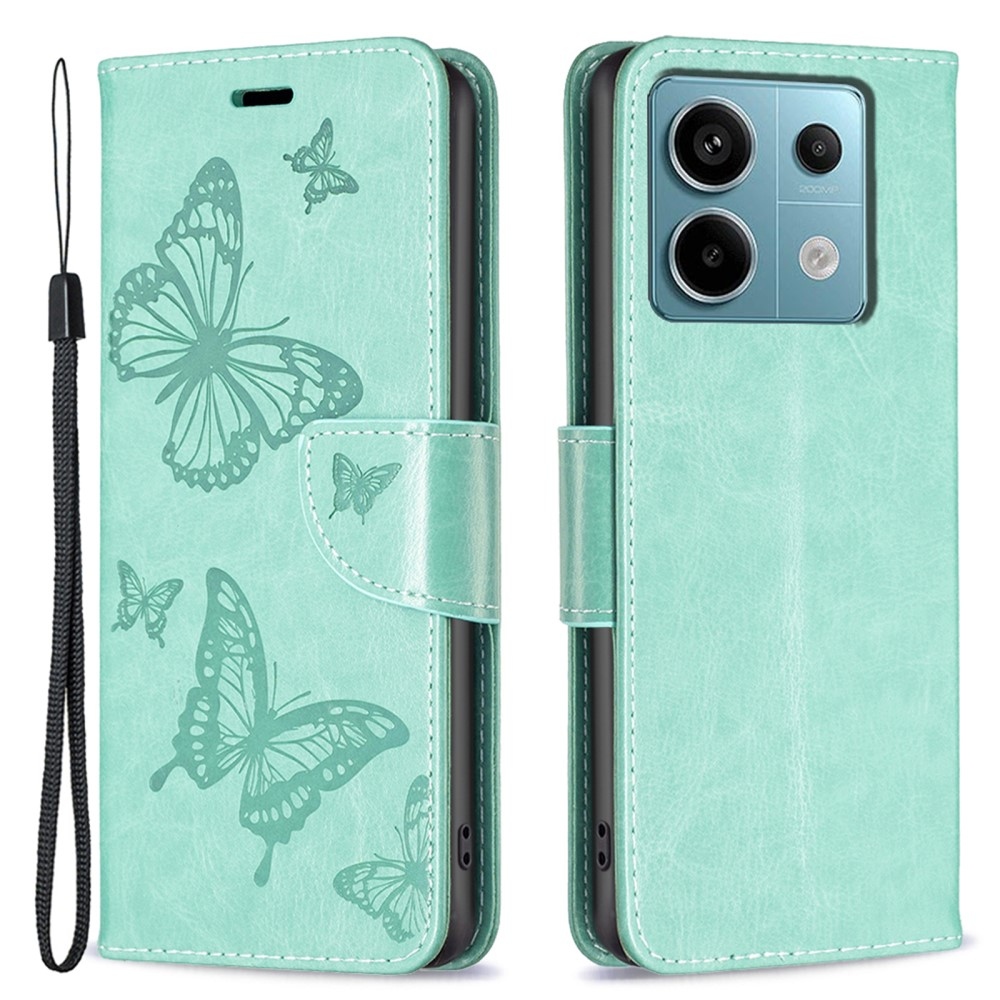 Pillangó könyv tok Xiaomi Redmi Note 13 Pro 4G/Poco M6 Pro - teal színben