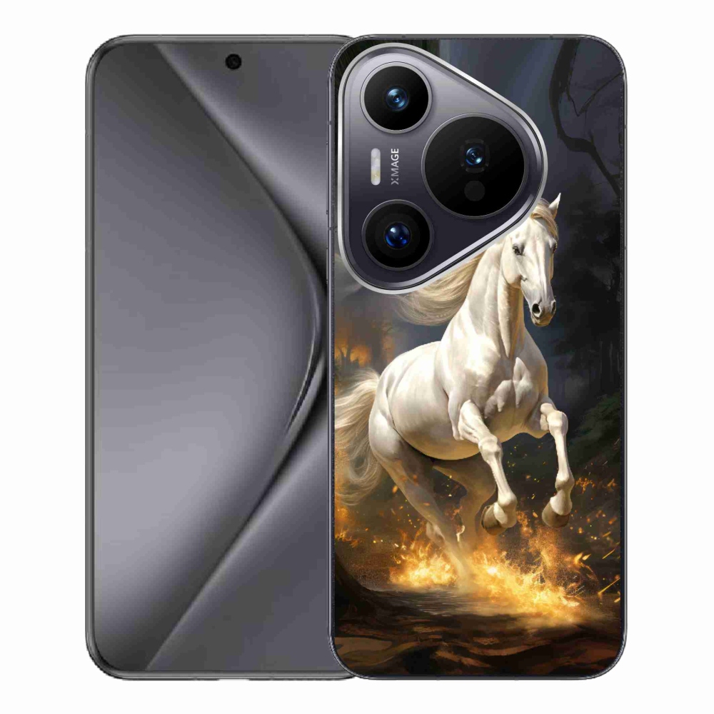 Zselés borítás mmCase a Huawei Pura 70 Pro-hoz - fehér ló 2