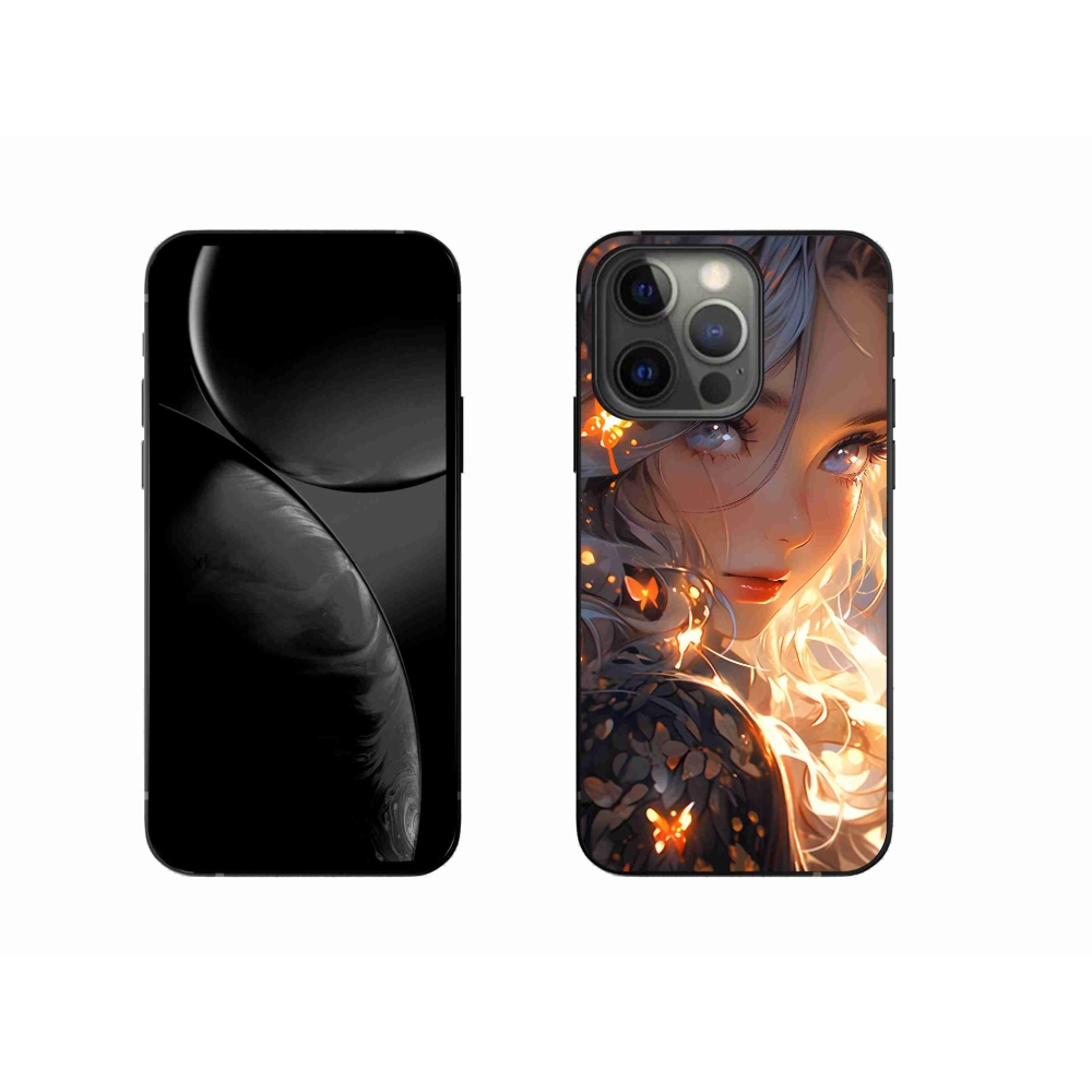 Gél borítás mmCase iPhone 13 Pro készülékhez - lány és pillangók