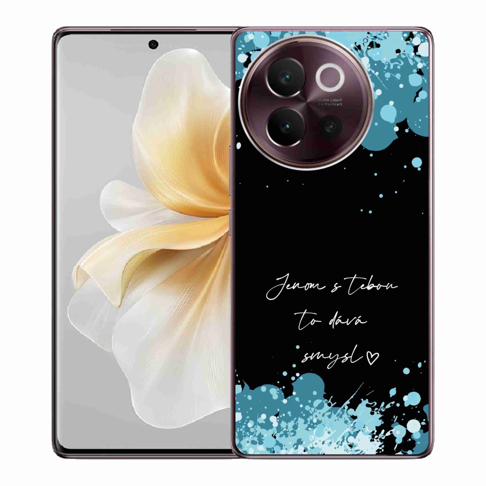 Gél borító mmCase Vivo V40 Lite 5G - szerelem szöveg fekete háttérrel