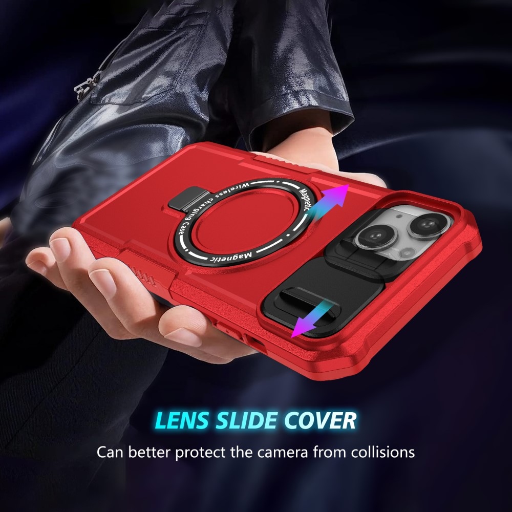 Fulcrum tartós borító kameravédelemmel és MagSafe funkcióval iPhone 14 készülékhez - Piros