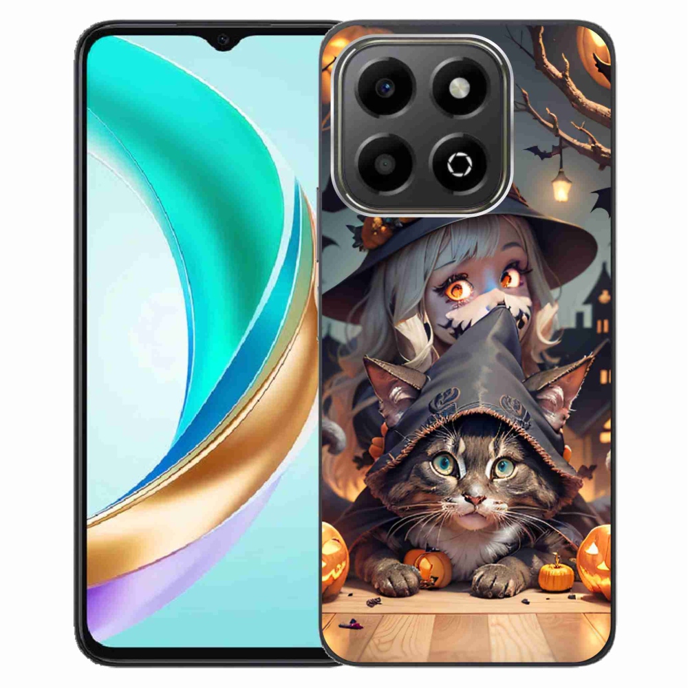 Zselés borítás mmCase a Honor X6b készülékhez - boszorkány macskával