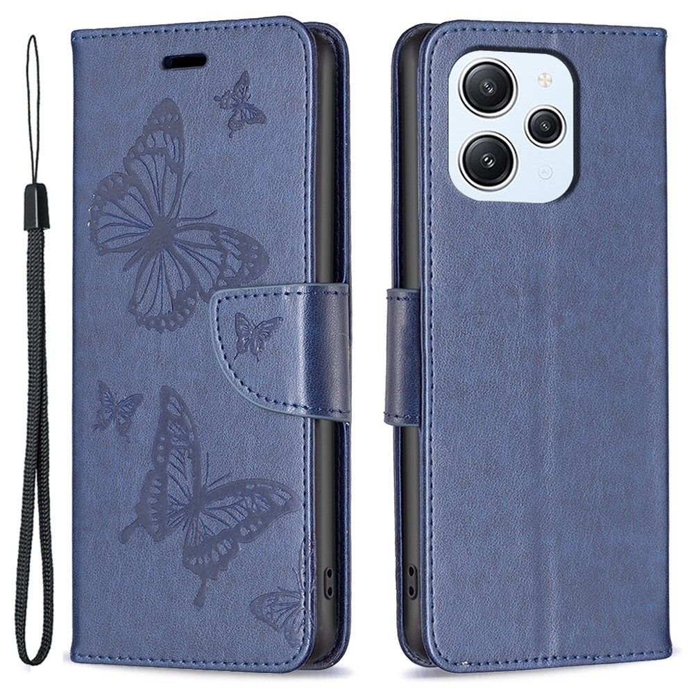 Pillangó könyv tok a Xiaomi Redmi 12 4G/5G készülékhez - kék