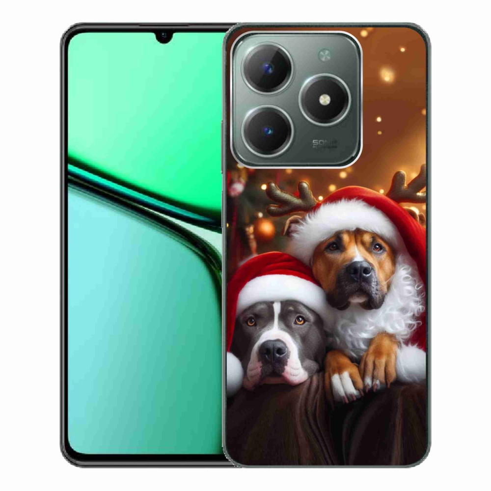 Gél borító mmCase a Realme C61 készülékhez - Karácsonyi kutyák
