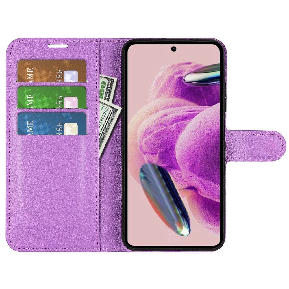 Litchi könyv tok Xiaomi Redmi Note 12S-hez - lila