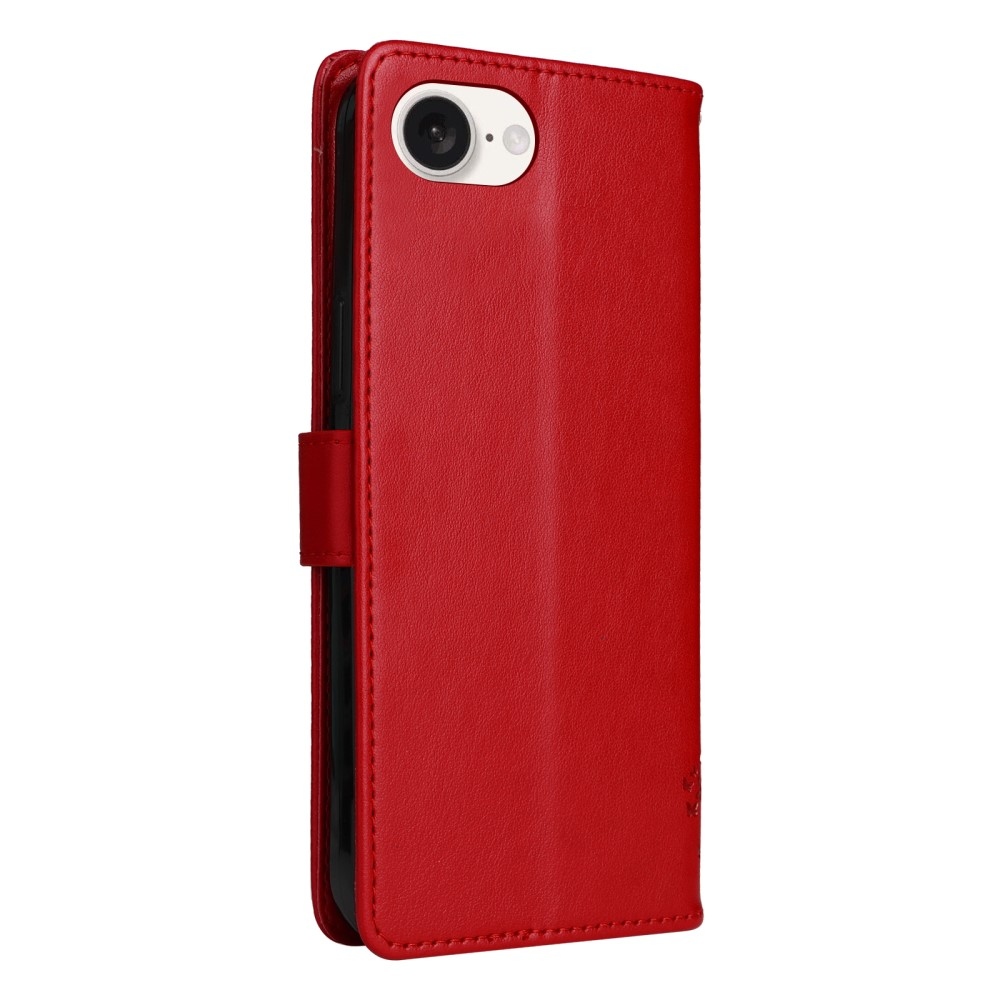 Fák könyvtáska iPhone 16e készülékhez - piros