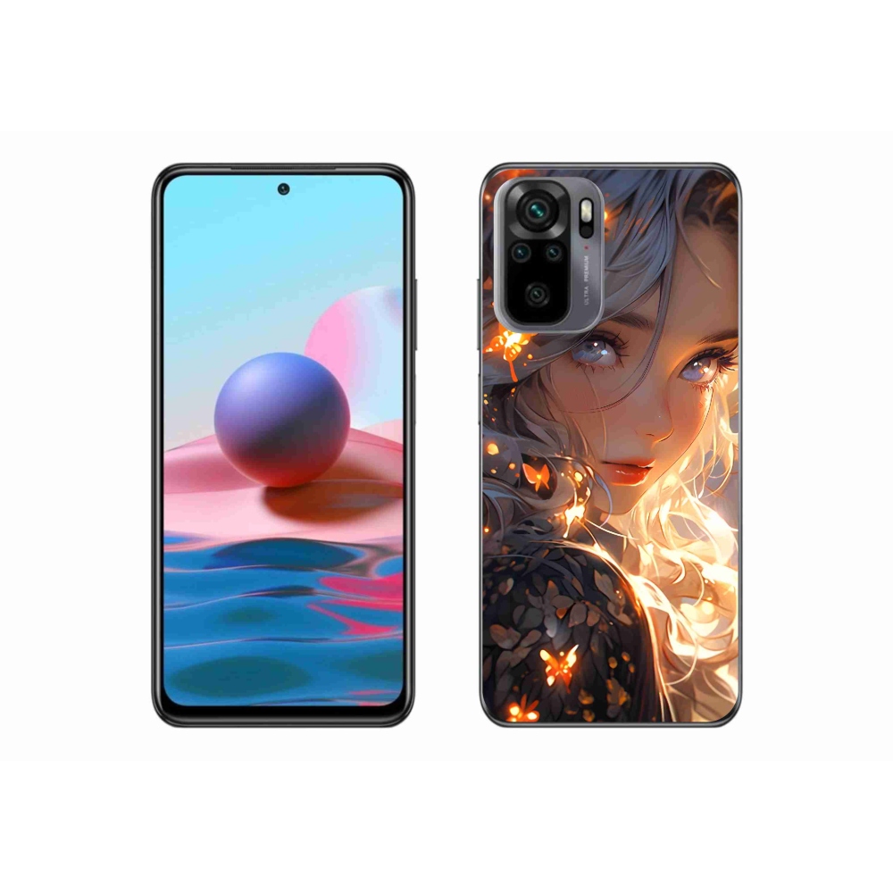 Gél borító mmCase a Xiaomi Poco M5s készülékhez - lány és pillangók