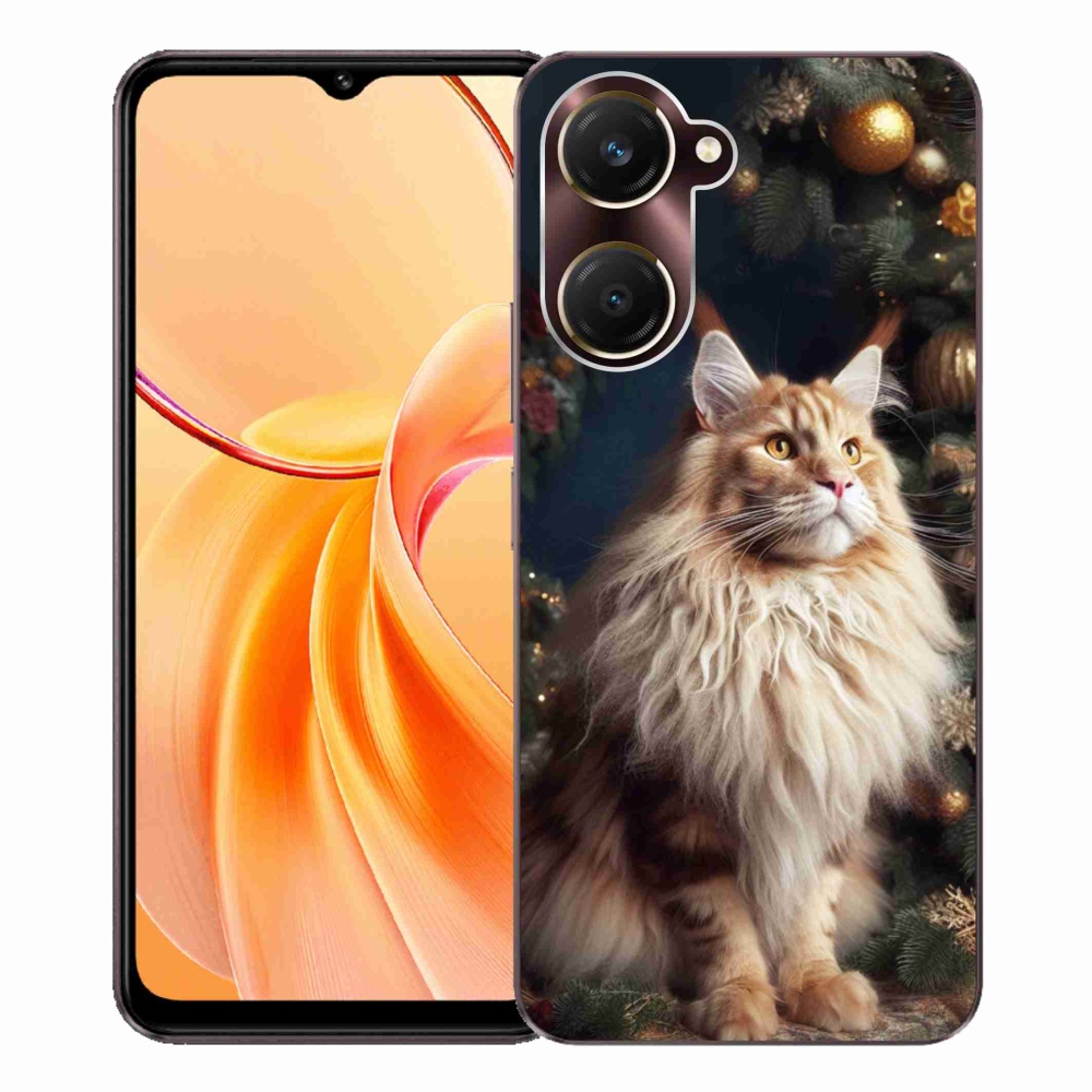 Zselés borítás mmCase a Vivo Y28s 5G-hez - macska a fánál