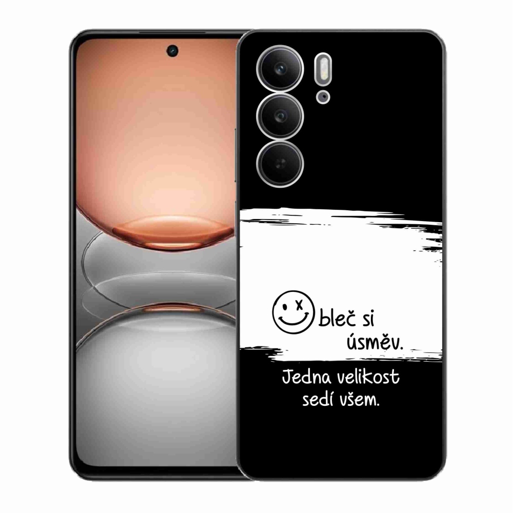 Gél borító mmCase a Realme C75 készülékhez - vicces szöveg 8 fekete és fehér háttérrel