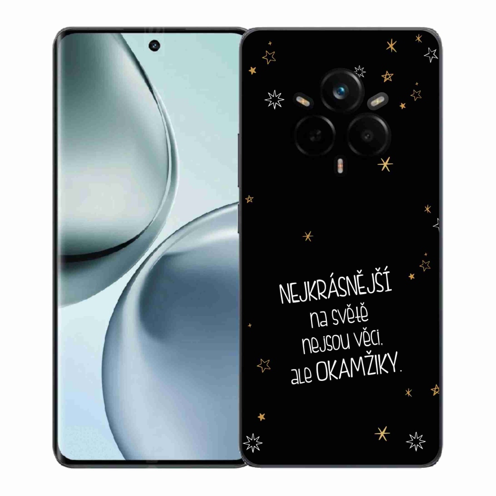 Gél borítás mmCase a Realme 14 Pro 5G-n - Idézet 4 fekete háttér